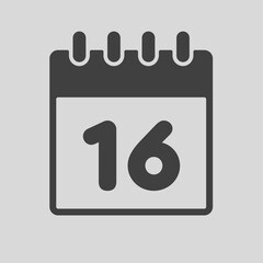 Icon page calendar day - number 16