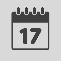 Icon page calendar day - number 17