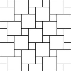 Seamless monochromatic vector graphic consisting of large squares and smaller squares arranged in an interlocking pattern. This is sometimes known as Pythagorean tiling
