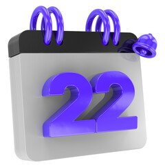 calendar of day 3d render