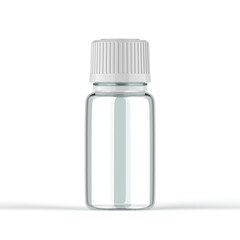 Glass Vitamin Bottle 3D Rendering