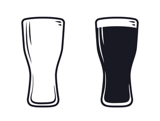 Beverage or cocktail glass vector icon