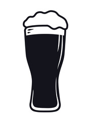 Glass of wheat beer vector icon