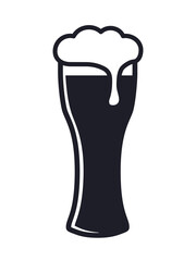 Glass wheat beer with froth icon