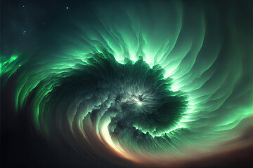 abstract colorful northern lights swirl. Generative AI