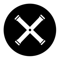 cross wrench cyrcular glyph icon