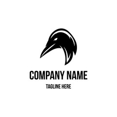 Murre logo design icon. Thick-billed Murre  logo design inspiration. Murre animal logo design template. Animal symbol logotype. Murre symbol silhouette.