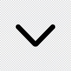 Down arrow outline icon in transparent background, basic app and web UI bold line icon, EPS10