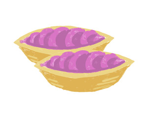 沖縄の紅芋タルトのイラスト　観光　水彩
