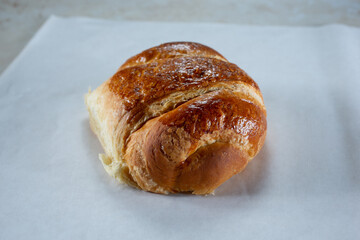 A view of a savory croissant.
