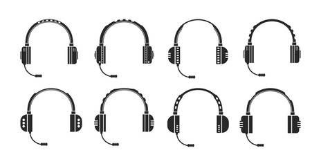 set of headphones gaming silhouette illustration © marteen stenberg