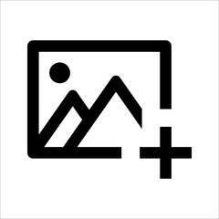 Add picture icon. Upload image. Digital photos. user interface element for app and web. vector illustration on white background