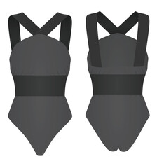 Grey  swim suit. vector illustration