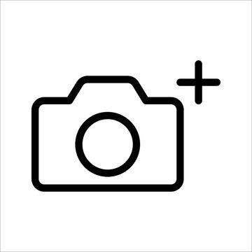 Add picture icon. Upload image. Digital photos. user interface element for app and web. vector illustration on white background