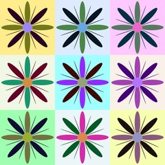 Flower pattern in pastel colours, pop art, seamless