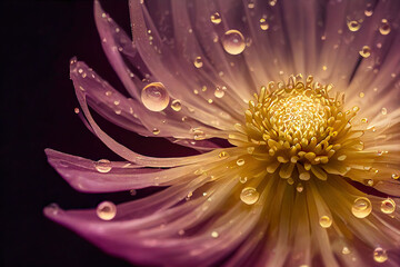 Beautiful chrysanthemum. Flower on black background. For design. Closeup. Nature. Digital artwork