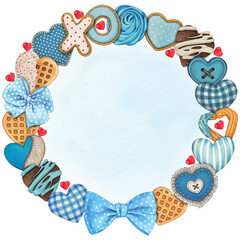 watercolor hand drawn st valentine's wreath