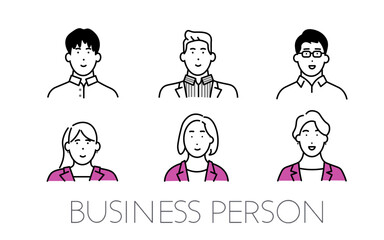 6 set of business person