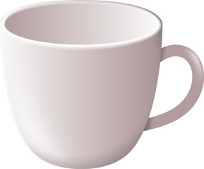 3d vector white cups of coffee .tea, coffee,water, cocoa, mug illustration.