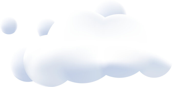 3d render cloud on white background,texture, icon vector illustration