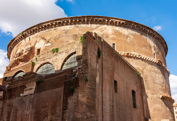 Ancient Pantheon building in Rome, Italy