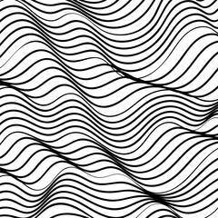 abstract smooth waves background. black and white wavy stripes background
