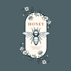 hand drawn honey logo design
