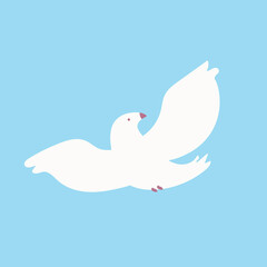 Happy Palm Sunday illustration with white dove.