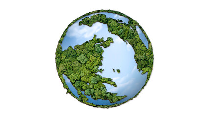 Earth globes isolated on white background. world map green planet Earth Day or environment day...