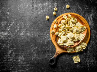 Range of different types of raw paste.