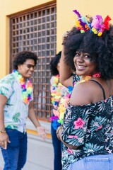 beautiful Afro woman at the Brazilian Carnival
