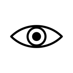 Seeing eye line icon isolated on white background. Black flat thin icon on modern outline style. Linear symbol and editable stroke. Simple and pixel perfect stroke vector illustration