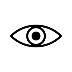 Seeing eye line icon isolated on white background. Black flat thin icon on modern outline style. Linear symbol and editable stroke. Simple and pixel perfect stroke vector illustration