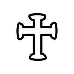 Cross line icon isolated on white background. Black flat thin icon on modern outline style. Linear symbol and editable stroke. Simple and pixel perfect stroke vector illustration