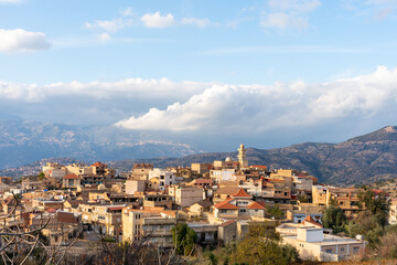 Top view of a small village in Béjaïa city. Heritage architecture. 