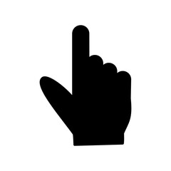 Hand click icon on transparent background.