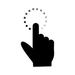 Hand click icon on transparent background.