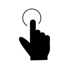 Hand click icon on transparent background.