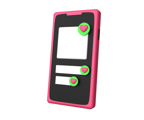 3d icon romantic chat bubbles for design illustration