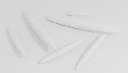 Abstract 3d-illustration as a rendering of some futuristic white elements in front of a white background