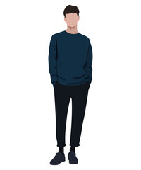 Stylish man in fashionable clothes on a white background. Vector illustration in flat style