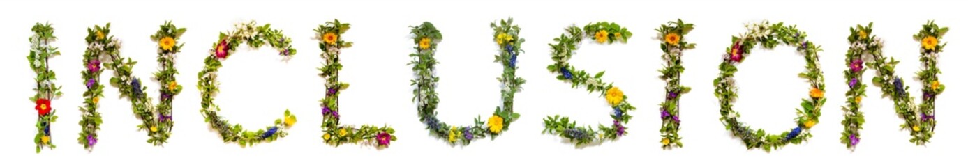 Blooming Flower Letters Building English Word Inclusion