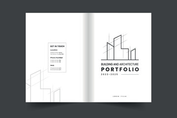 Portfolio cover layout template, brochure cover design