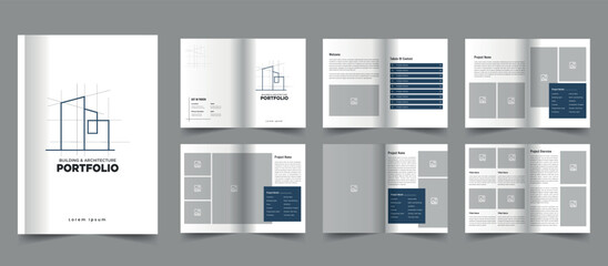 Fototapeta na wymiar Architecture portfolio template and Interior portfolio design