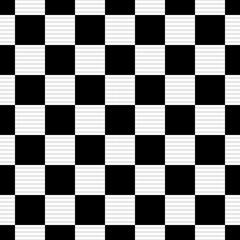 Geometric linear ornate. Checks seamless pattern. Checkered ornament. Squares illustration. Tiles wallpaper. Ethnic motif. Lines background. Digital paper. Strokes textile print. Abstract vector