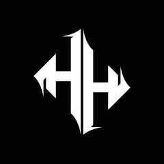 HH Logo monogram diamond abstract shape vector design template