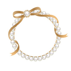 yellow pearl ribbon circle