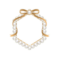 yellow pearl ribbon hexagon