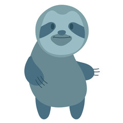 Vector cartoon sloth. African animal. funny kind sloth bear. Funny cute slowth. Adorable little african animal for fashion print, kids wear, nursery, poster, invitation, greeting card design