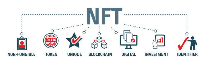 NFT - Non-fungible token vector illustration concept